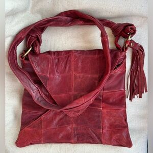 RARE NWOT Genuine Italian red leather envelope crossbody bag